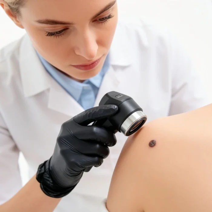 A-dermatogist-checking-patiet-back-spot